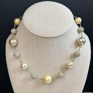 Carolee Gold and Cream Faux Pearl Necklace